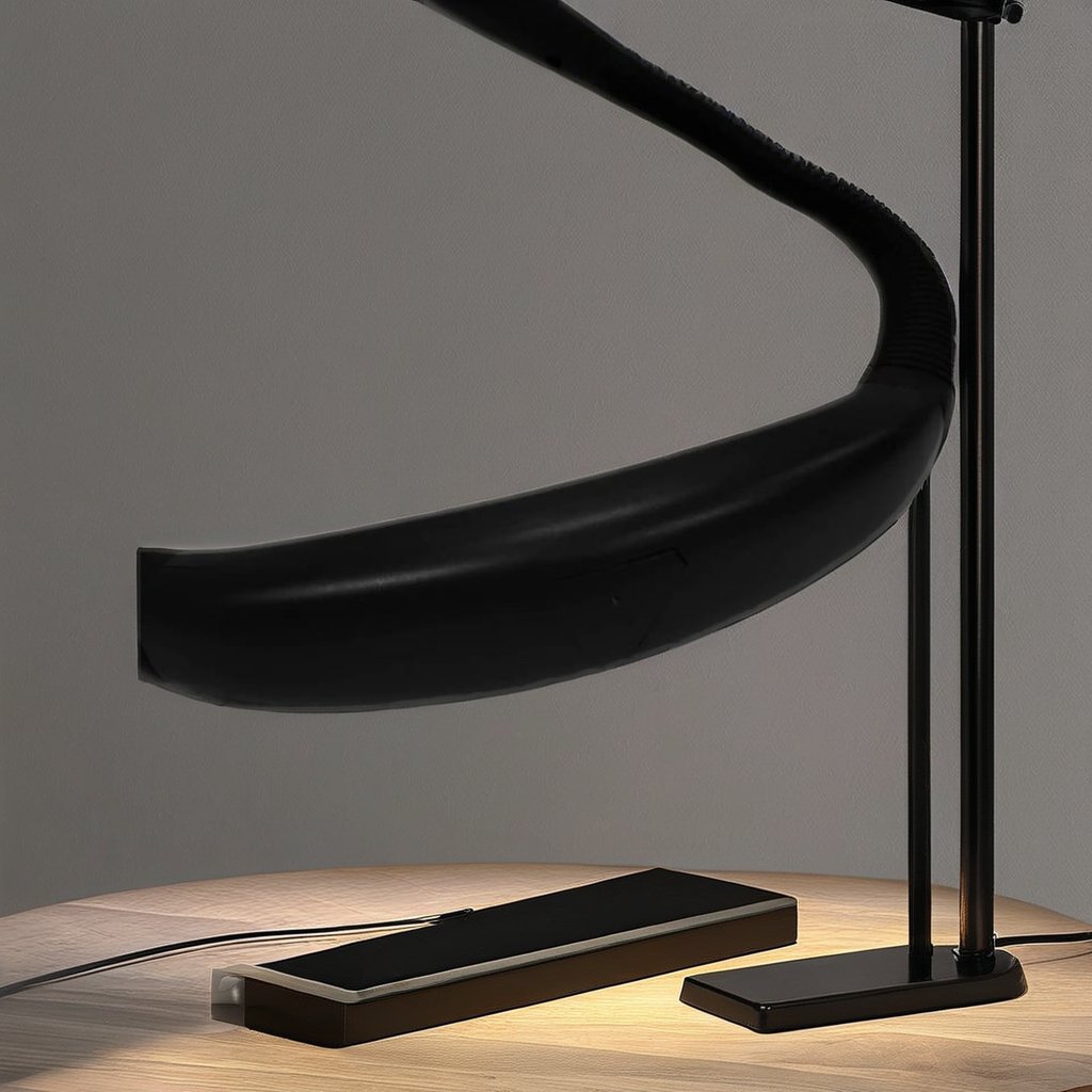 Modern Design USB Rechargeable LED Hanging Lamp Reading Flexible Book Neck Light Black Shade Aluminum Plastic Body