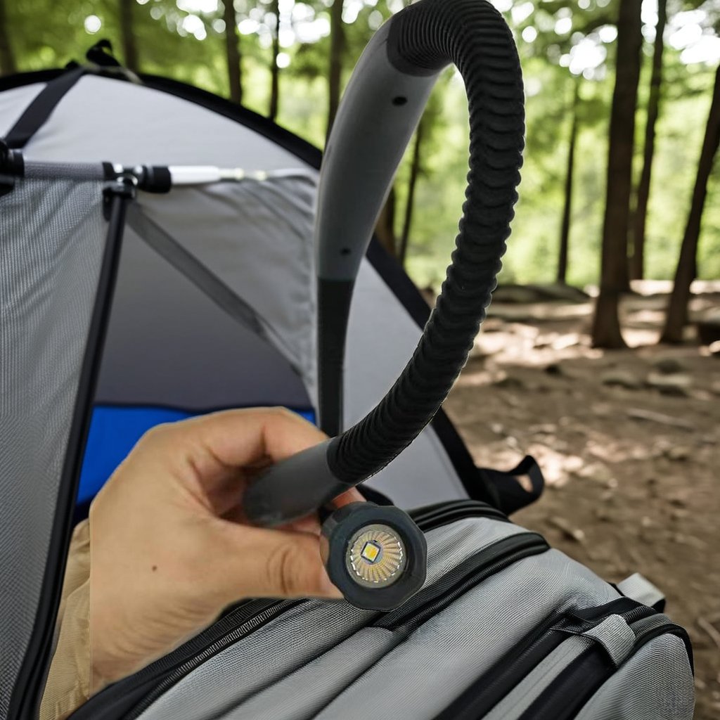 Modern Design USB Rechargeable LED Hanging Lamp Reading Flexible Book Neck Light Black Shade Aluminum Plastic Body
