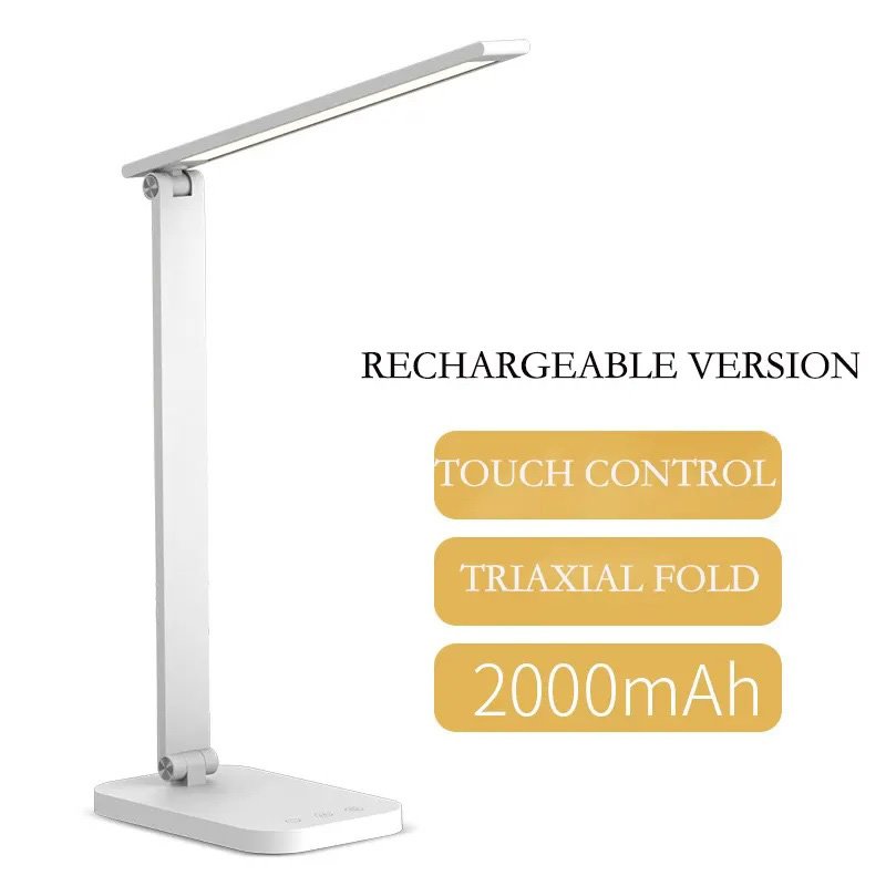 Metal Desk Lamp Eye-Caring Table Lamp rechargeable Study Lamps for Dormitory and Reading Room