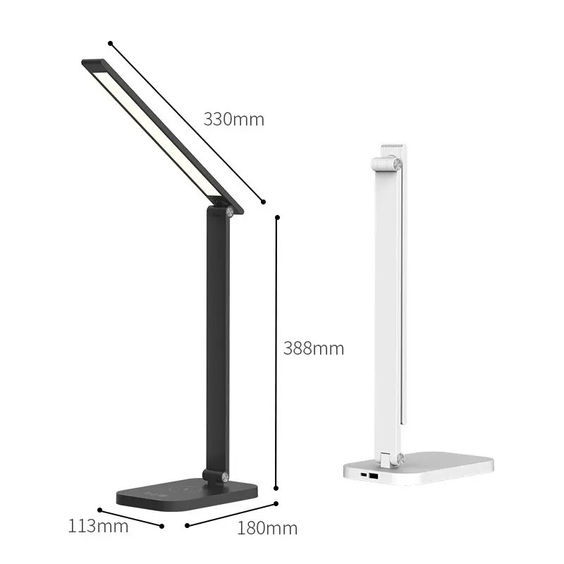 Metal Desk Lamp Eye-Caring Table Lamp rechargeable Study Lamps for Dormitory and Reading Room