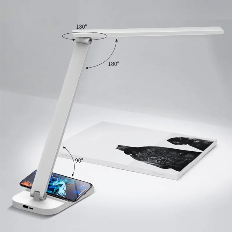 Metal Desk Lamp Eye-Caring Table Lamp rechargeable Study Lamps for Dormitory and Reading Room