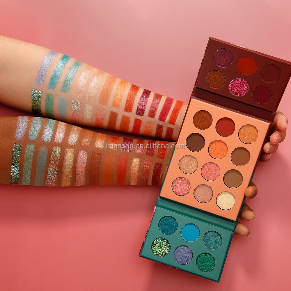 Wholesale high quality private label 24 color shadows pressed powder glitter eyeshadow palette