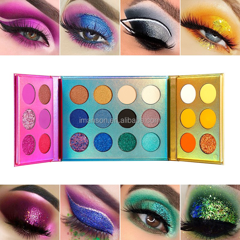 Wholesale high quality private label 24 color shadows pressed powder glitter eyeshadow palette