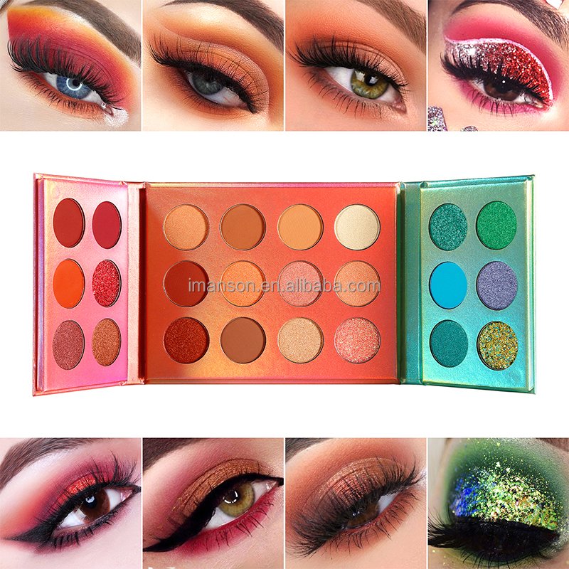 Wholesale high quality private label 24 color shadows pressed powder glitter eyeshadow palette