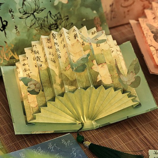 DIY Lan ting Collection Preface Guofeng Book Lamp Ancient Style Calligraphy Children's Hand-Folded LED Night Lantern Book Lights
