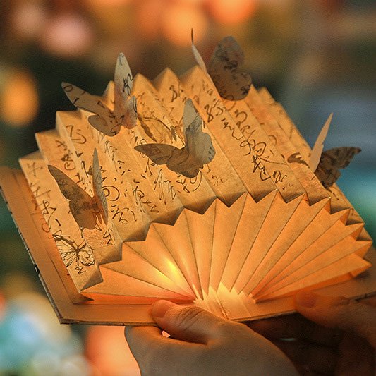 DIY Lan ting Collection Preface Guofeng Book Lamp Ancient Style Calligraphy Children's Hand-Folded LED Night Lantern Book Lights