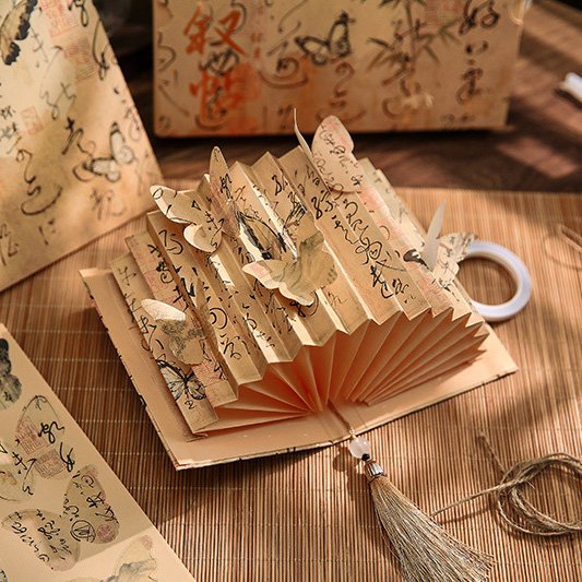 DIY Lan ting Collection Preface Guofeng Book Lamp Ancient Style Calligraphy Children's Hand-Folded LED Night Lantern Book Lights