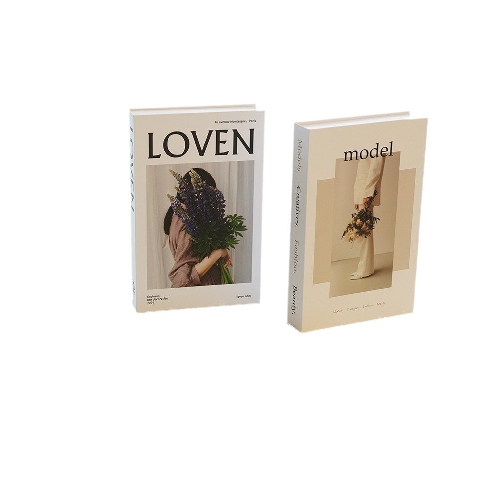 Nordic Modern Minimalist Home Art Deco Luxury Bookshelf Ornament with Light Book Shooting Prop