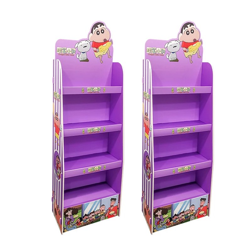 Movable Space Save Snack PVC Display Stand Rack for Supermarket