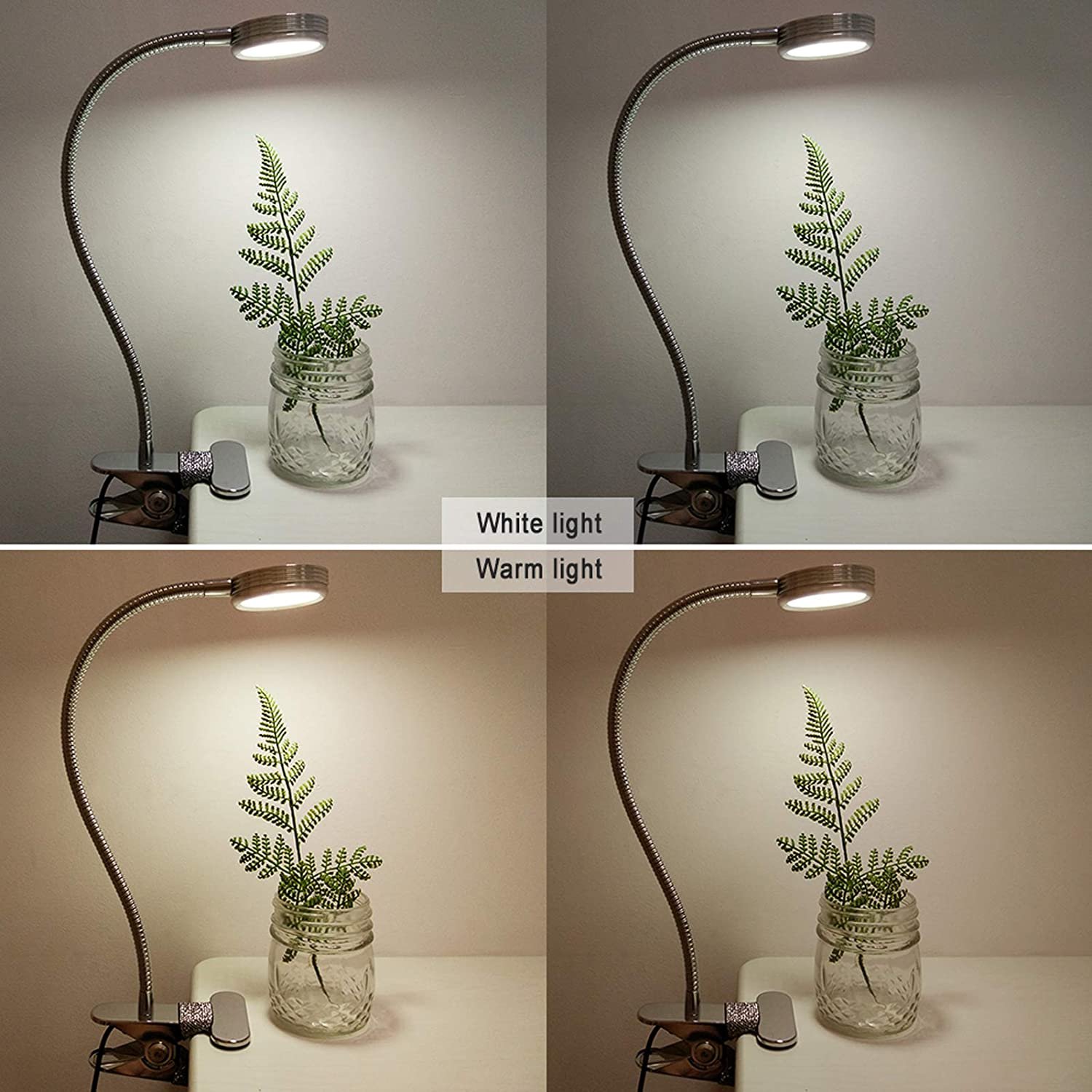 USB Color Change Flexible Gooseneck LED Clamp Reading Book Bed Laptop Task Night Lighting Clip on table Desk Light lamp