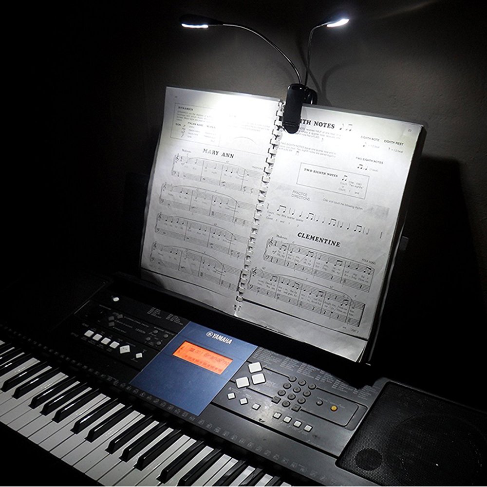AAA Batteries or USB Rechargeable 8 LED Music Stand Light 4 Levels Brightness