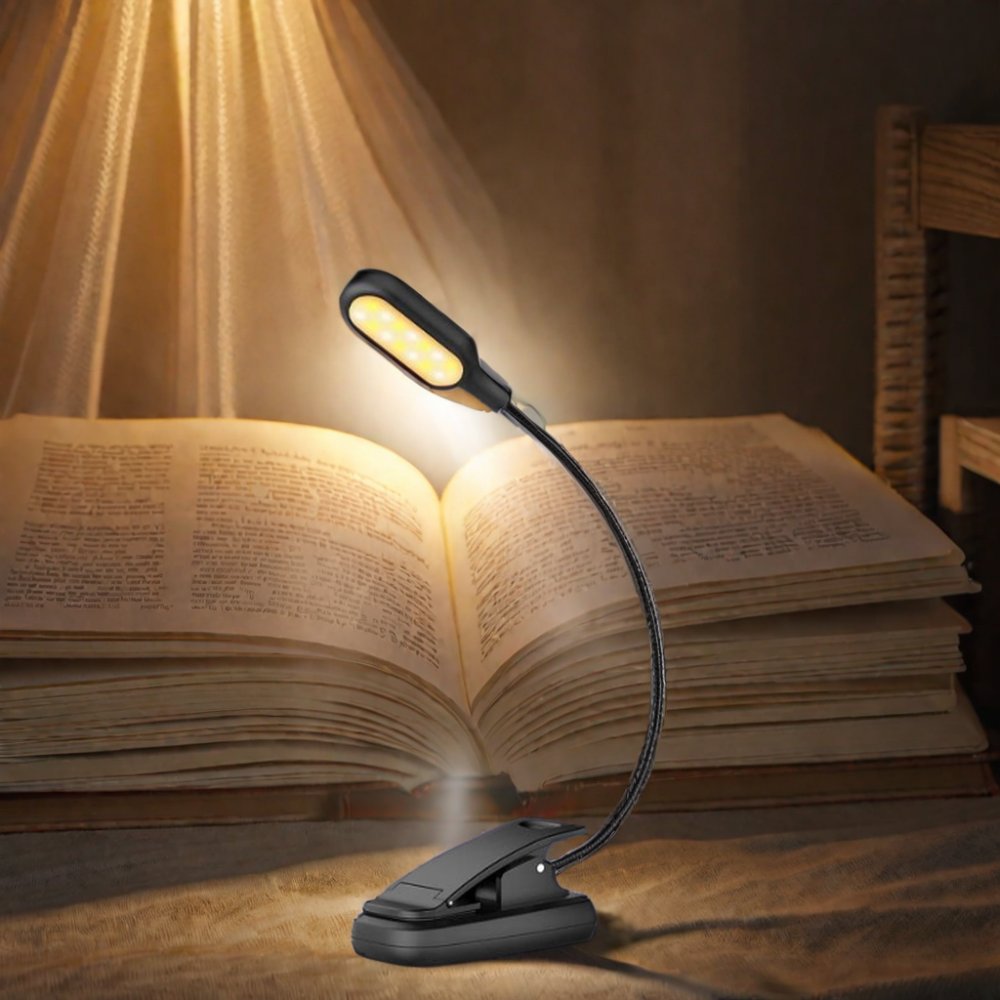 LOHAS 2024 New Style 14 LED Clip on Mini Reading Light 20 Light Modes USB Rechargeable Book Light for Reading in Bed