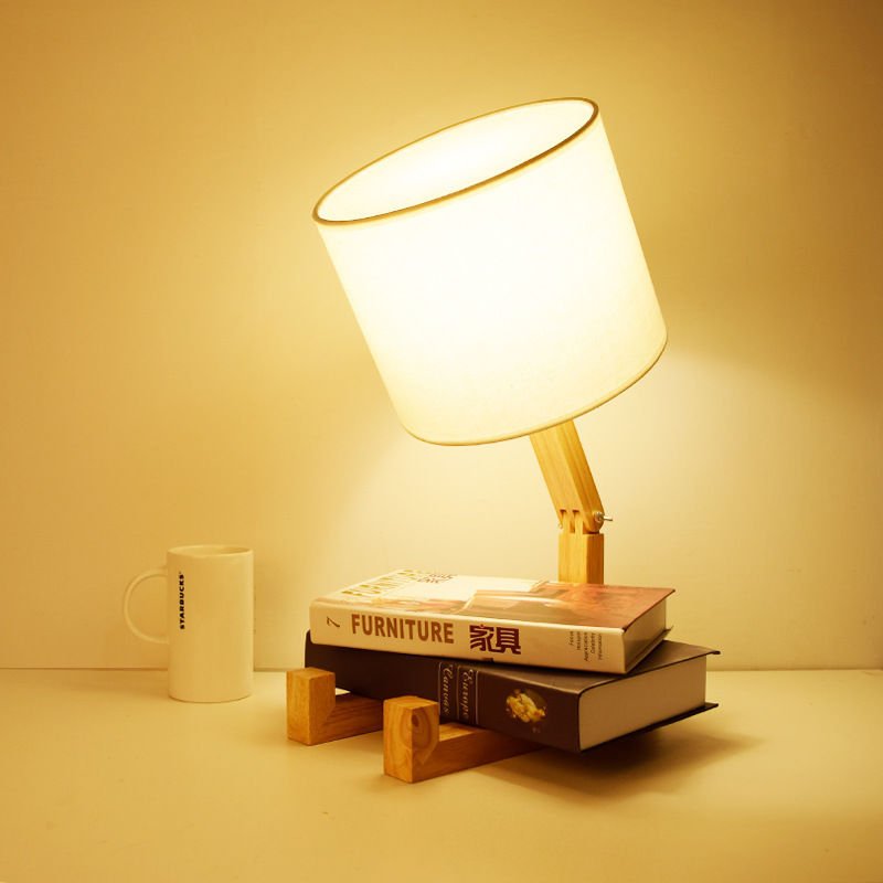 New Creative Nordic Solid Wood Personalized Robot Luxury Adjustable Folding Reading Bedroom Bedside Study LED Light