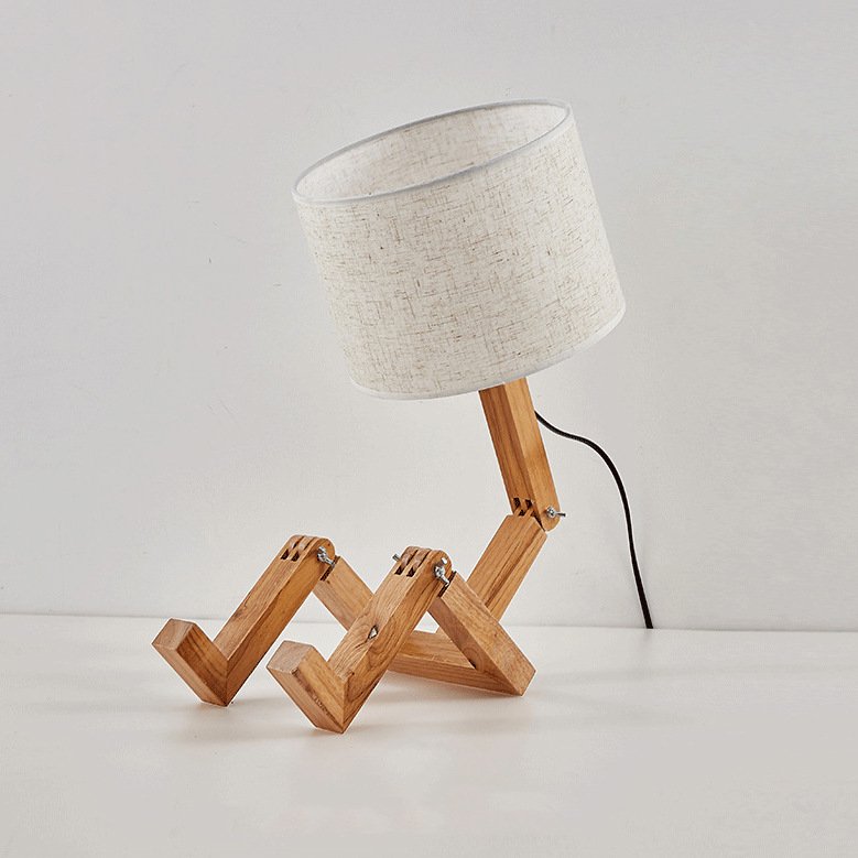 New Creative Nordic Solid Wood Personalized Robot Luxury Adjustable Folding Reading Bedroom Bedside Study LED Light