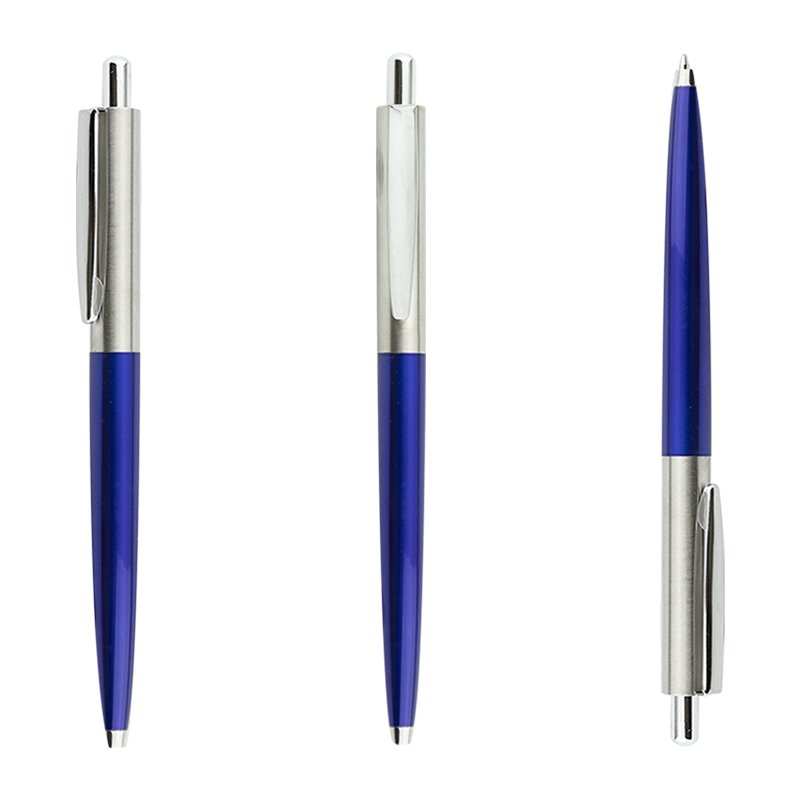 Classical Click Metal Stainless Steel Ball Point Pens Promotion Light Full Metal Custom LOGO Retractable Pen for Journal Book