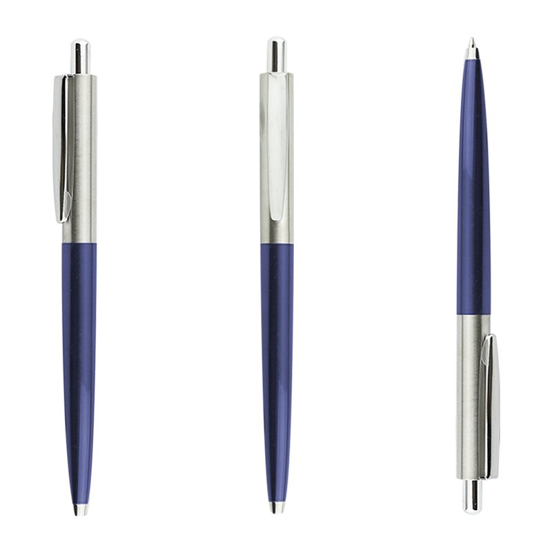 Classical Click Metal Stainless Steel Ball Point Pens Promotion Light Full Metal Custom LOGO Retractable Pen for Journal Book