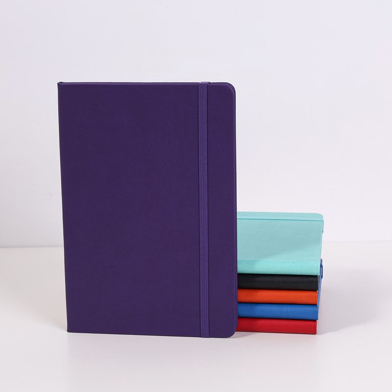 Colorful Cover A5 PU strap elastic band office notebook Custom printed logo notepad