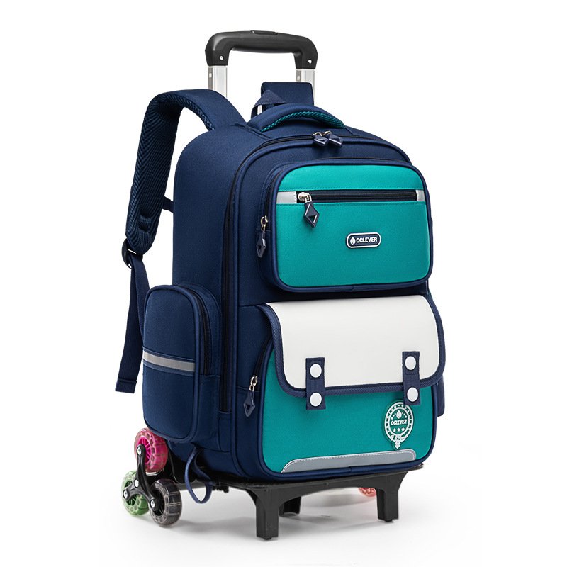 New trolley backpack primary school students grades 1-6 reducing weight protect spine light anti splashing Children's backpack