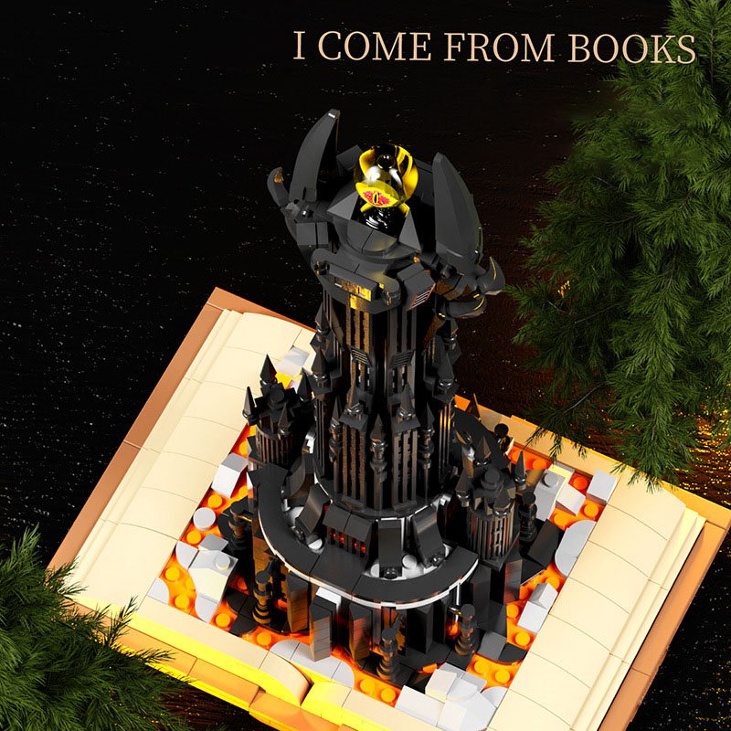 Meiji 13018 Movie Series Book Tower Model MOC Creative DIY Assembly Bricks Toys Building Blocks Sets