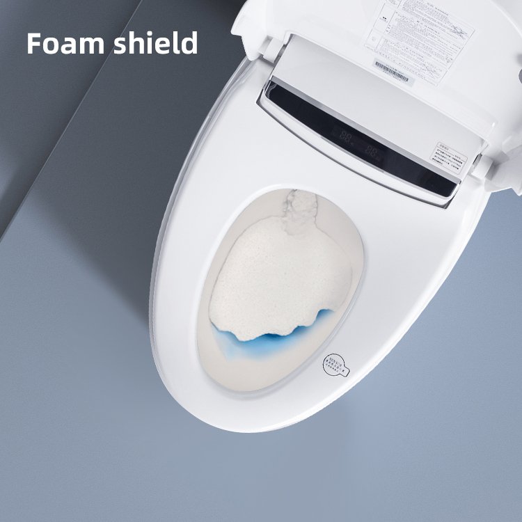 110 V 220v Electronic European Shop Smart Toilets 2024 Porcelain Floor Mounted With Foam Shield Uv Light Voice Conmand