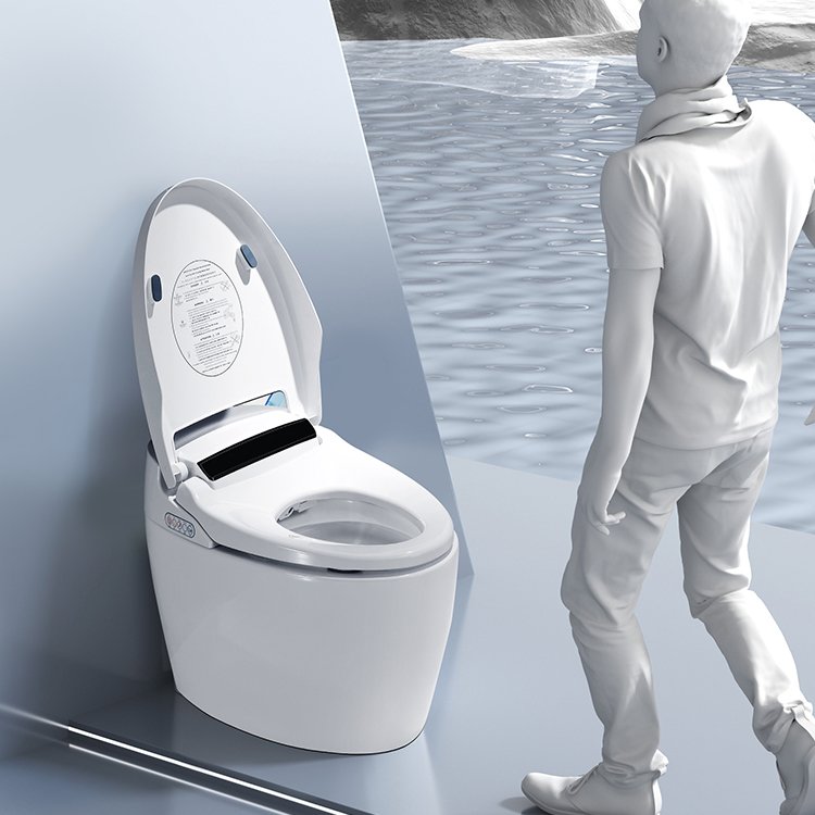 110 V 220v Electronic European Shop Smart Toilets 2024 Porcelain Floor Mounted With Foam Shield Uv Light Voice Conmand