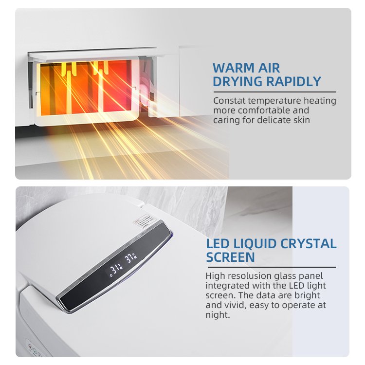 110 V 220v Electronic European Shop Smart Toilets 2024 Porcelain Floor Mounted With Foam Shield Uv Light Voice Conmand