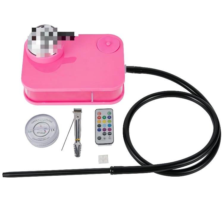 New design Acrylic square shisha hookah book with LED light portable chicha car hookah travel shisha