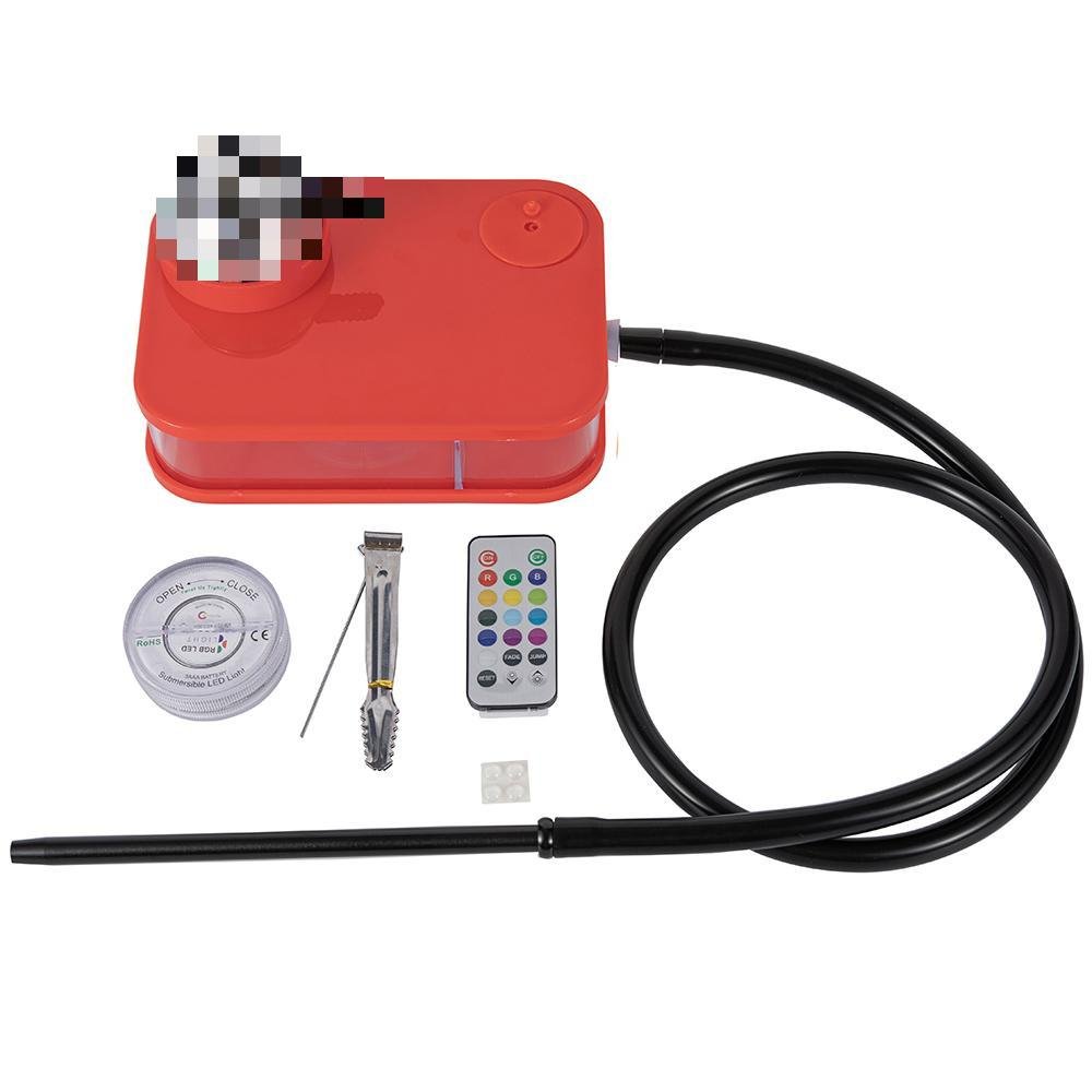 New design Acrylic square shisha hookah book with LED light portable chicha car hookah travel shisha