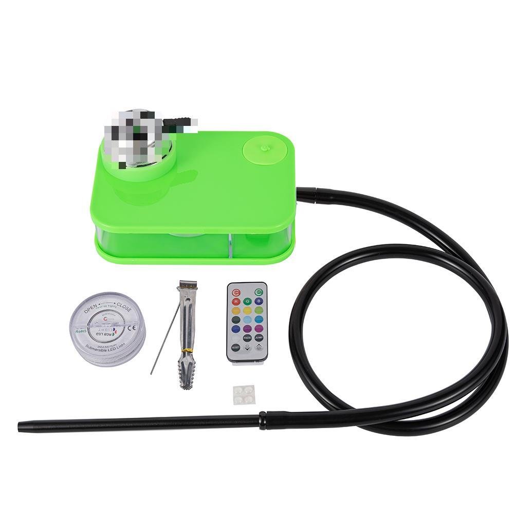 New design Acrylic square shisha hookah book with LED light portable chicha car hookah travel shisha