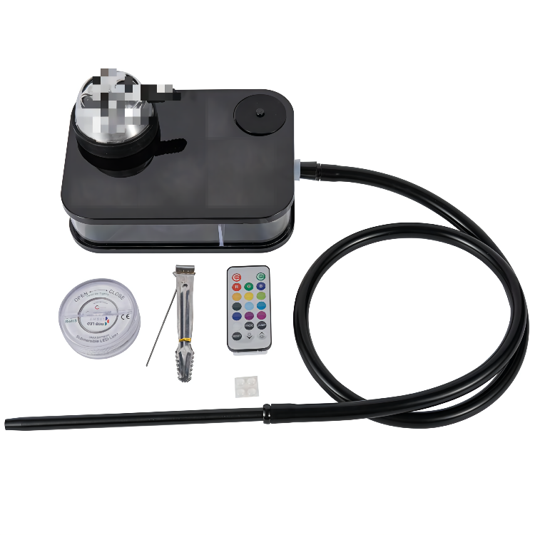 New design Acrylic square shisha hookah book with LED light portable chicha car hookah travel shisha