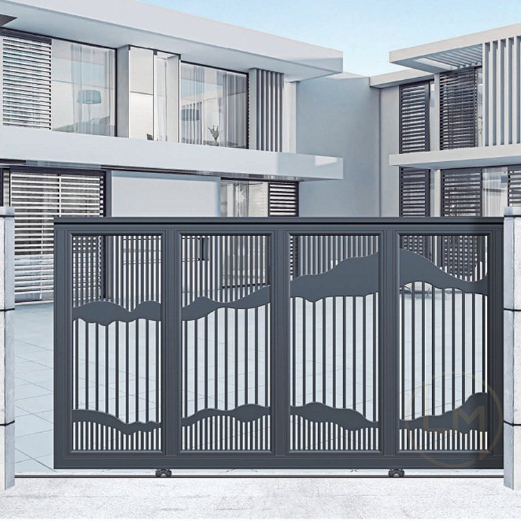 OEM Main design Aluminum Art Villa Courtyard Electric Main Garden Arch Automatic House Sliding Drive Gate for houses
