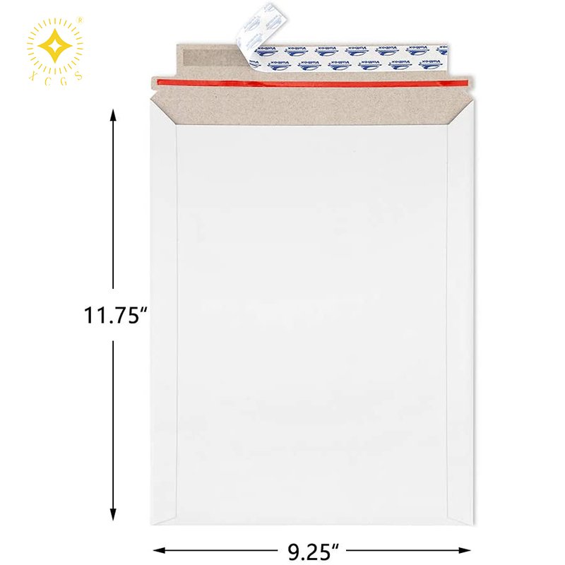 Flat Expandable Recycled Kraft Paper Cardboard Mailer Rigid Mailing Packaging Do Not Bend Shipping Envelope