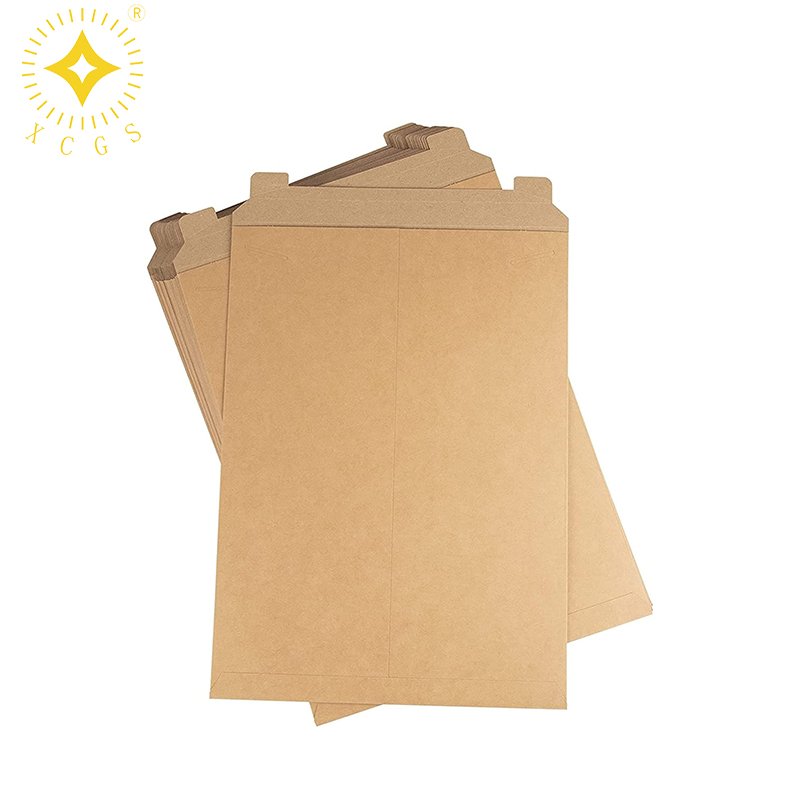 Flat Expandable Recycled Kraft Paper Cardboard Mailer Rigid Mailing Packaging Do Not Bend Shipping Envelope