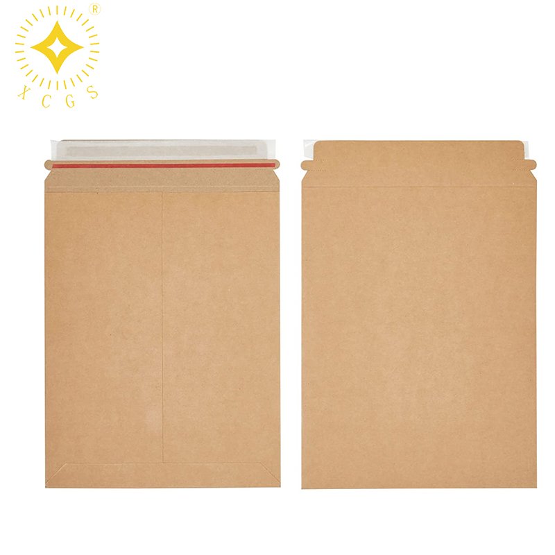 Flat Expandable Recycled Kraft Paper Cardboard Mailer Rigid Mailing Packaging Do Not Bend Shipping Envelope