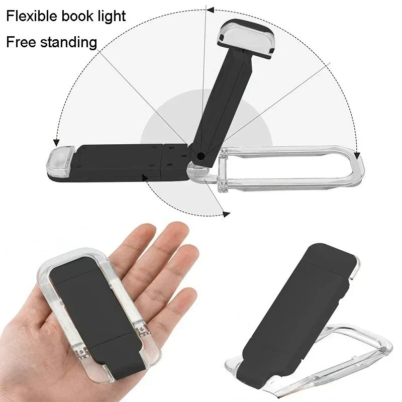 USB Rechargeable Book Reading Light Brightness Adjustable LED Clip on Book Light Eye Care Book Lamp for Kids Read Lamp Bedroom
