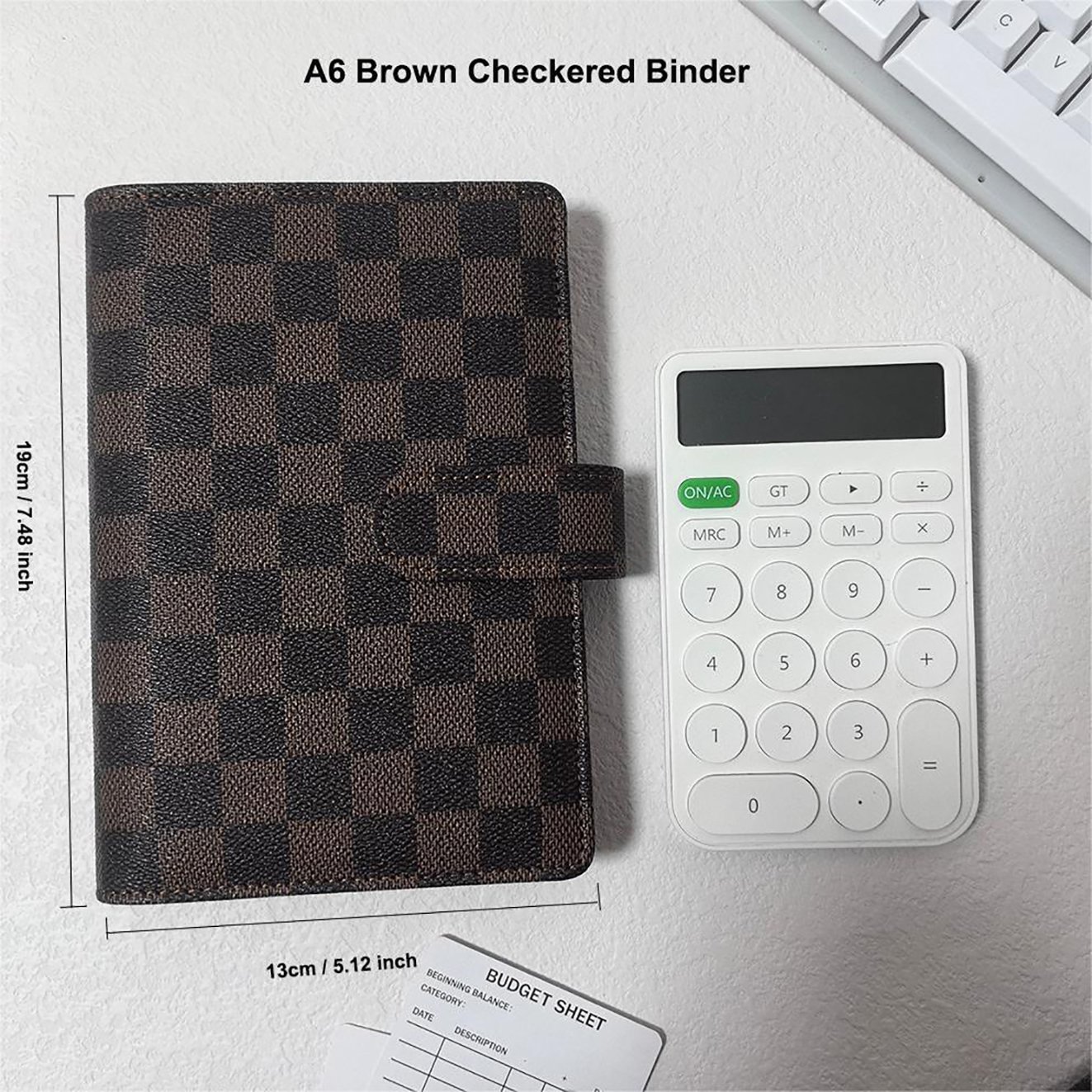 Wholesale Custom Portable Travel Snap Closure Savings Organizer A6 Checkered PU Budget Binder with Cash Envelopes For Budgeting