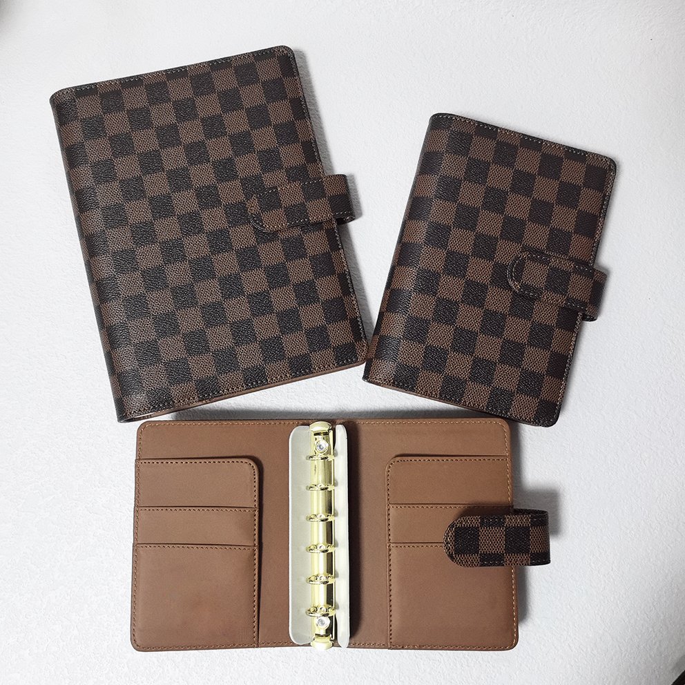 Wholesale Custom Portable Travel Snap Closure Savings Organizer A6 Checkered PU Budget Binder with Cash Envelopes For Budgeting