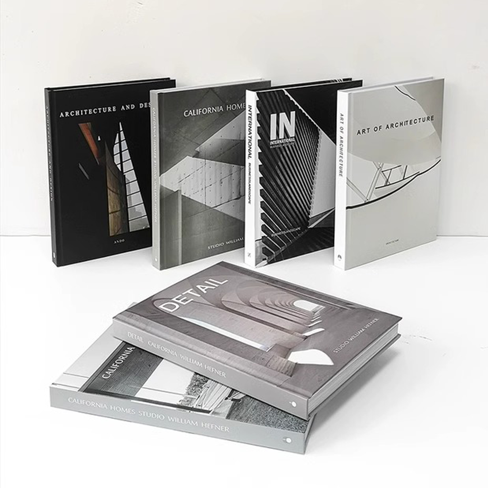 Minimalist black and white gray hardcover foreign language decoration book modern model room English book coffee table ornaments