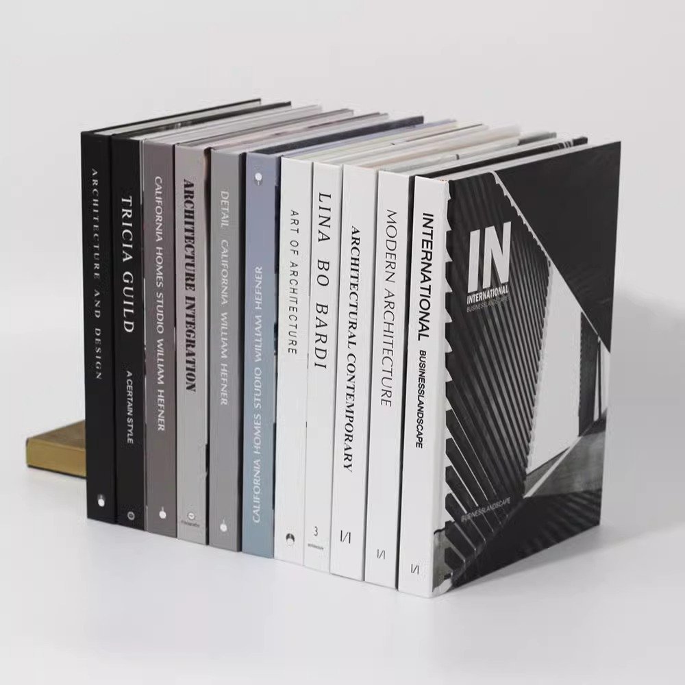 Minimalist black and white gray hardcover foreign language decoration book modern model room English book coffee table ornaments