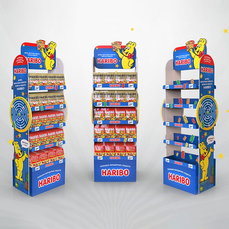 Custom PVC Foam Board Display Stand Commercial Beverage Snacks Promotion Display Stand in Store