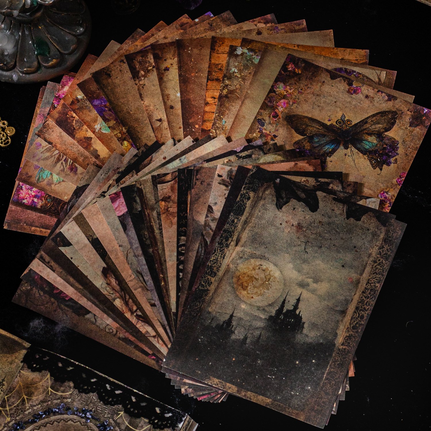 60 pages magic school vintage dark style deco paper book for diy craft scrapbooking