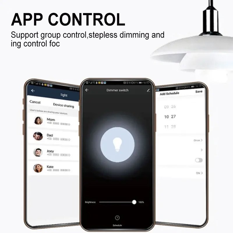 Factory CE RoHS Adjustable Brightness Hotel Villa Support Alexa Google Home Tuya WiFi Smart Dimmer Touch Light Switch 220V