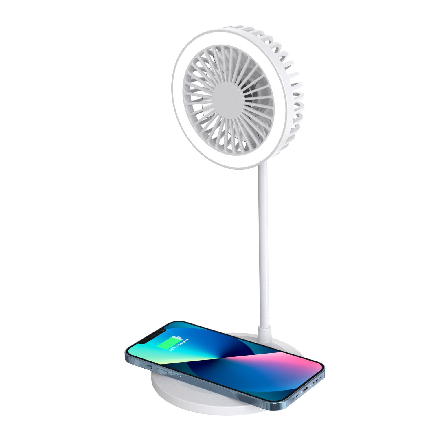 Popular Desktop Fan With Ring Light & Wireless Charger