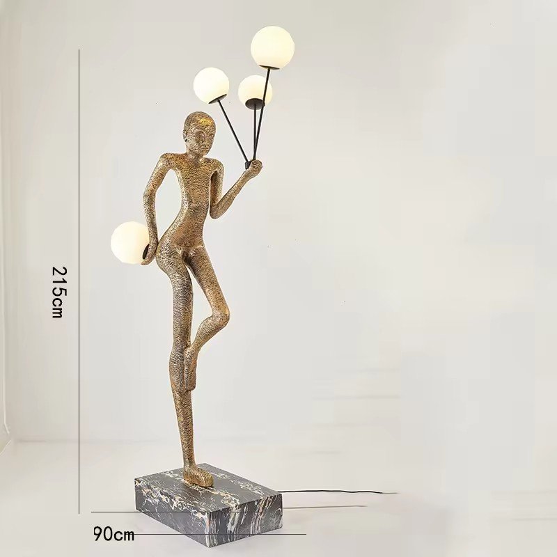 black copper resin fiberglass led sculpture floor lamp statues home decor art decorative led light copper chrome black sculpture