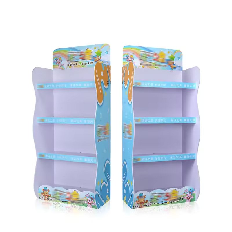 Floor Standing Shelf PVC Display Rack Cardboard Paper Display Stand Rack