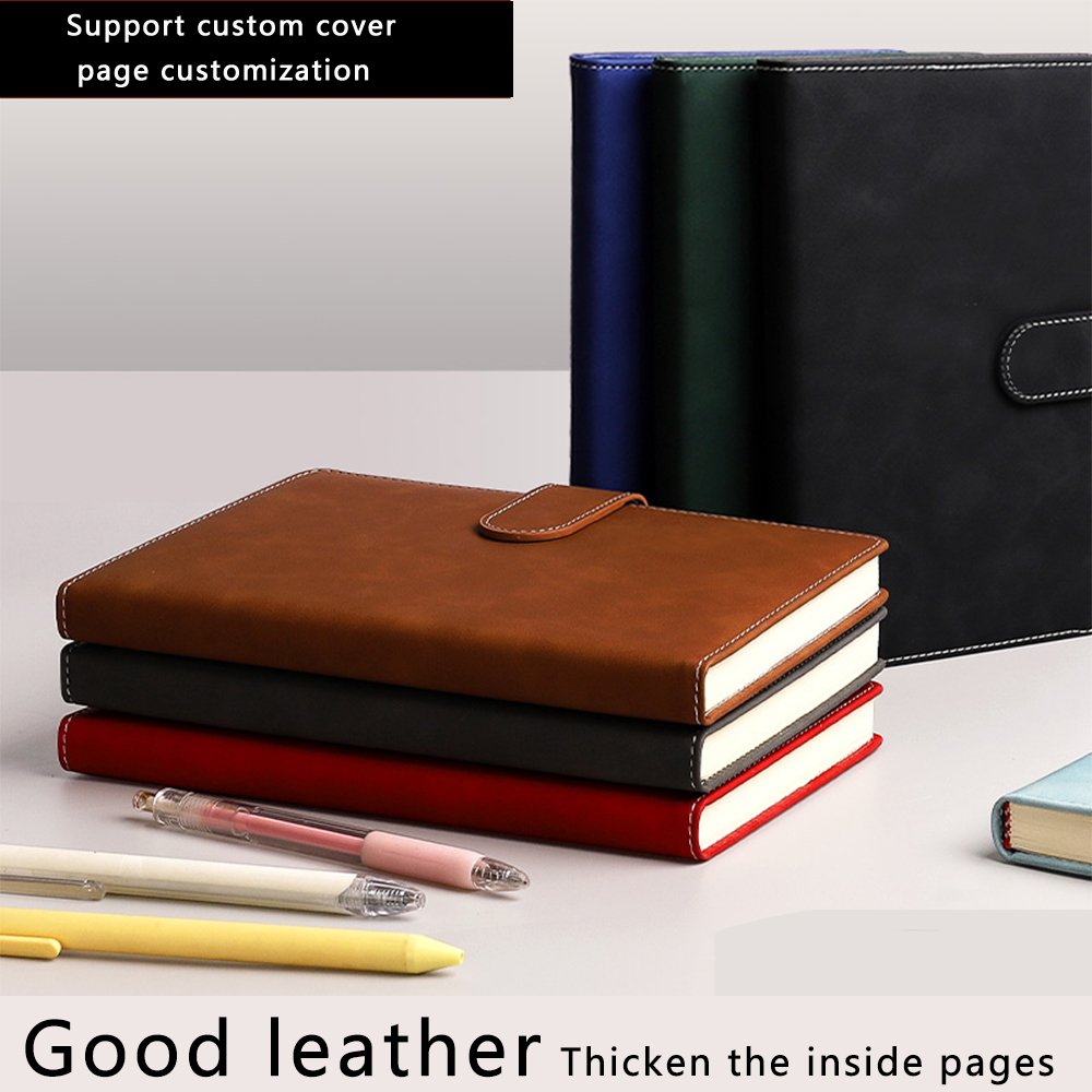Students School and Office A5 Magnetic note book a5 Leather Diary Composition Notebook with Thread Sewing and Glue Binding