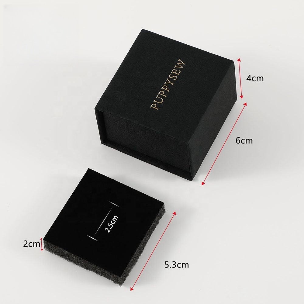 6x6x4cm Custom Printed Necklace Ring Boxes Magnetic Jewellery Packaging Luxury Paper Ring Box Package Drawer Jewelry Gift Boxes