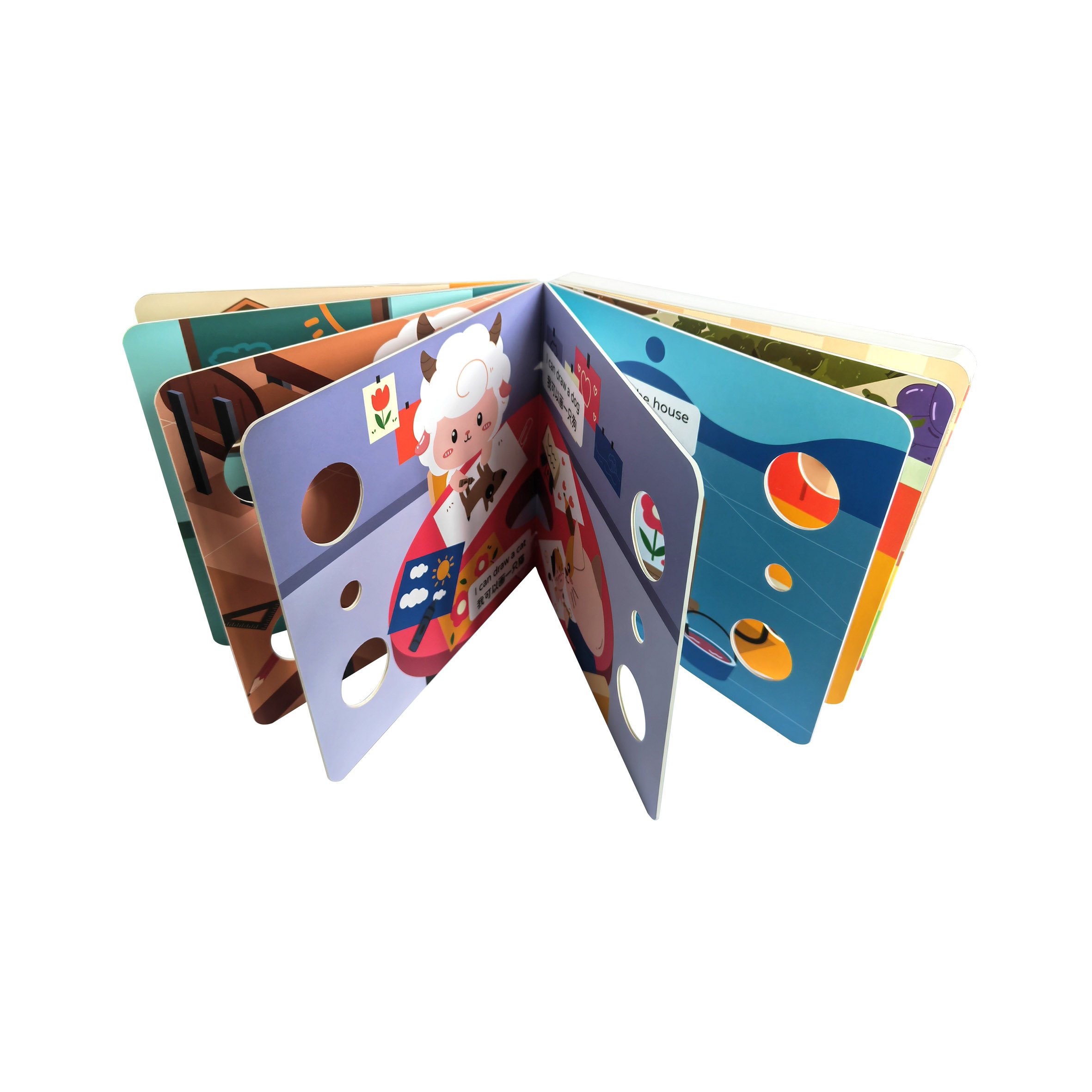 Children's button push intelligent training knowledge board book printing will light up the non-word book picture book