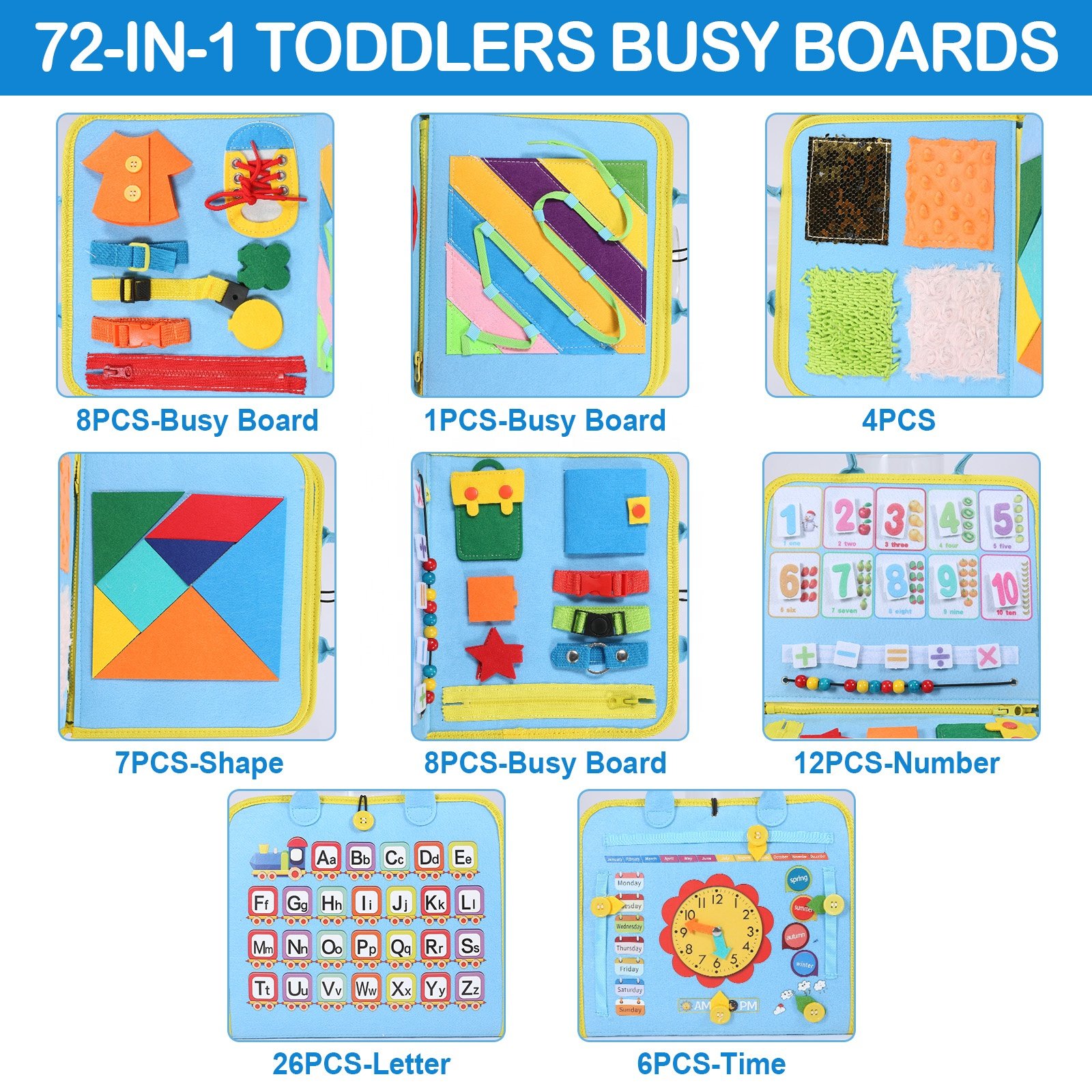 Montessori kids toys for toddlers 3years travel toy felt activity quiet books busy board activity sensory book