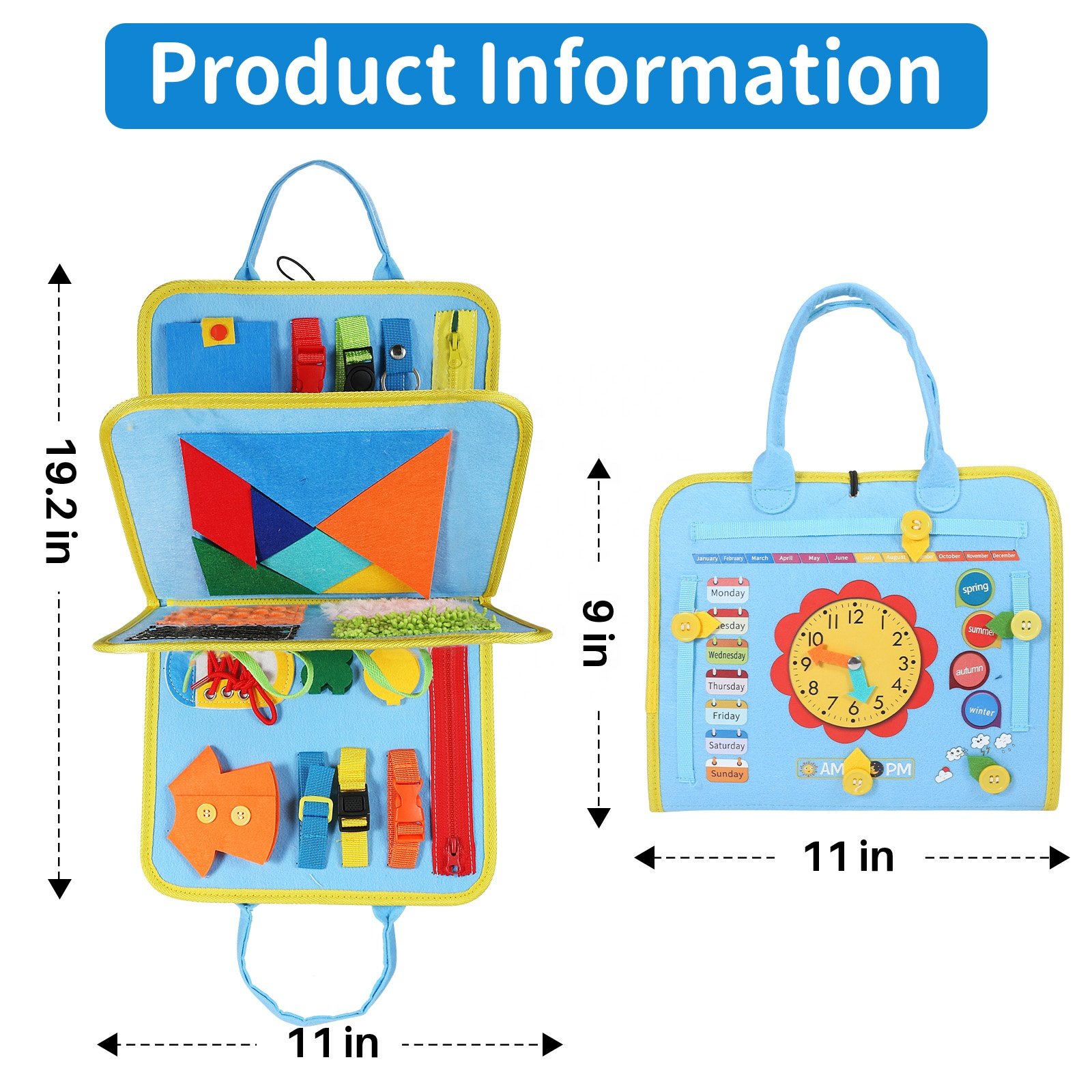Montessori kids toys for toddlers 3years travel toy felt activity quiet books busy board activity sensory book